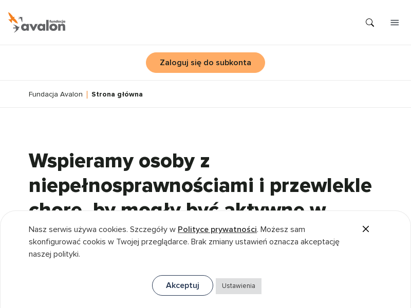 AVALON - BEZPOŚREDNIA POMOC NIEPEŁNOSPRAWNYM